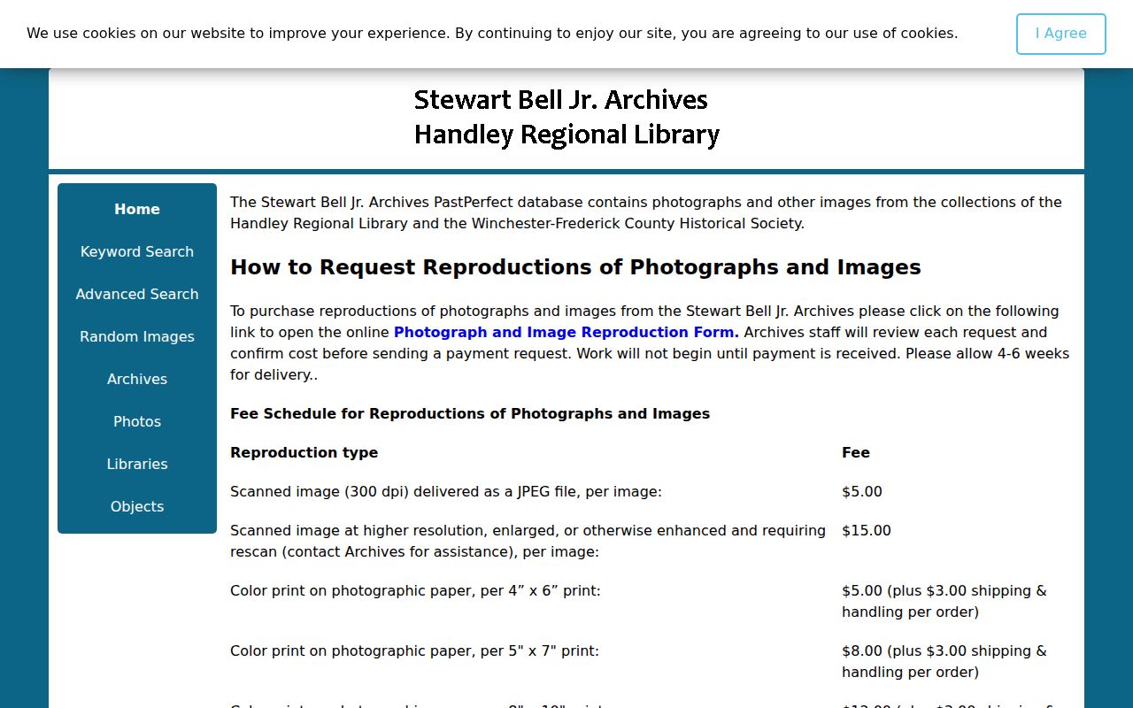 Winchester city directory PastPerfect collection search