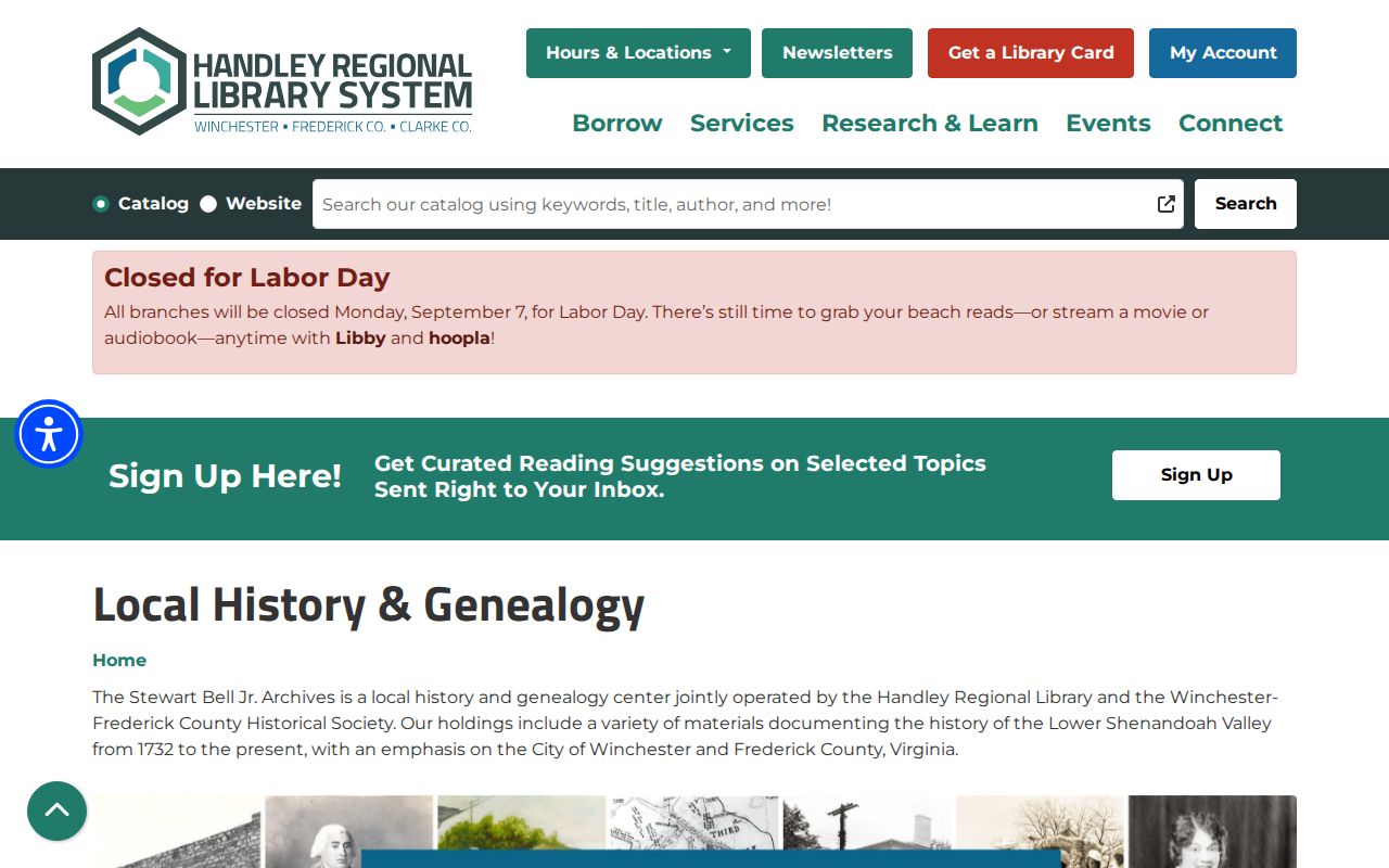 Winchester residents directory Handley Archives