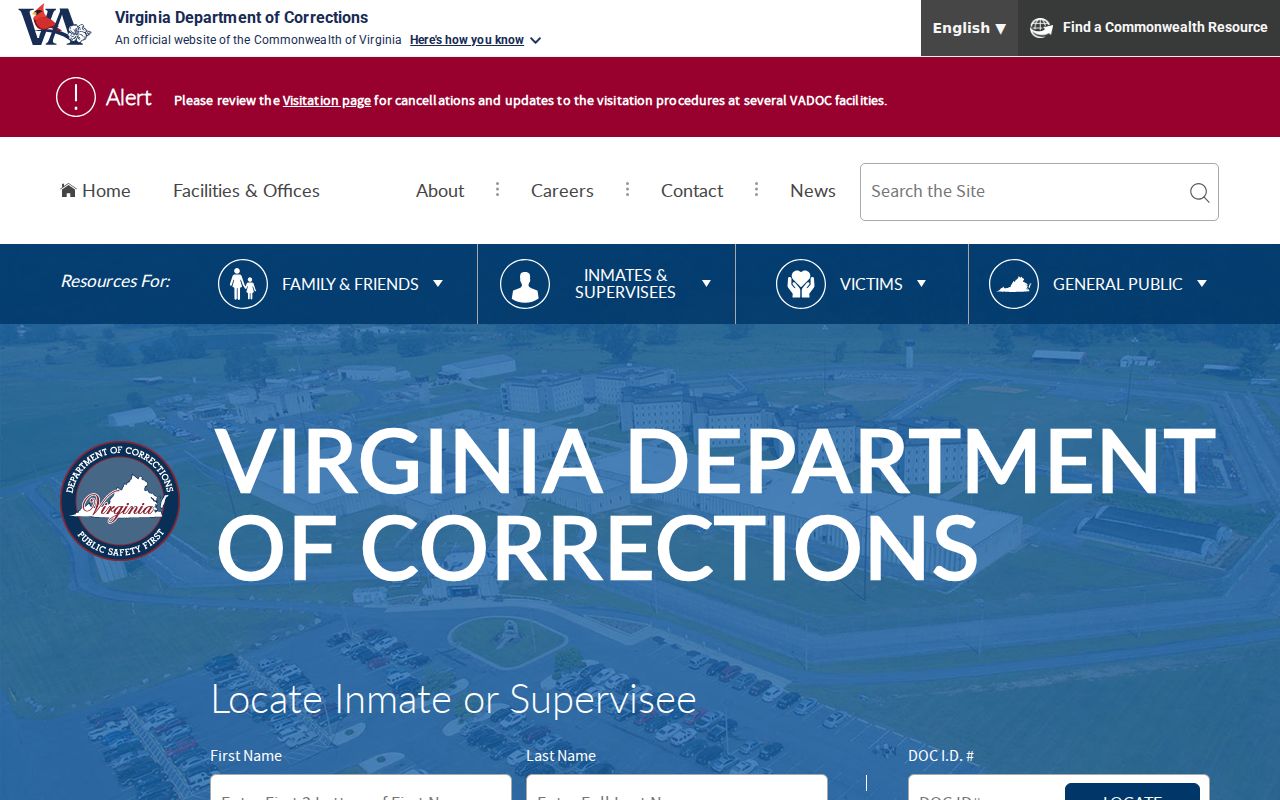 Winchester residents directory Virginia Department of Corrections locator