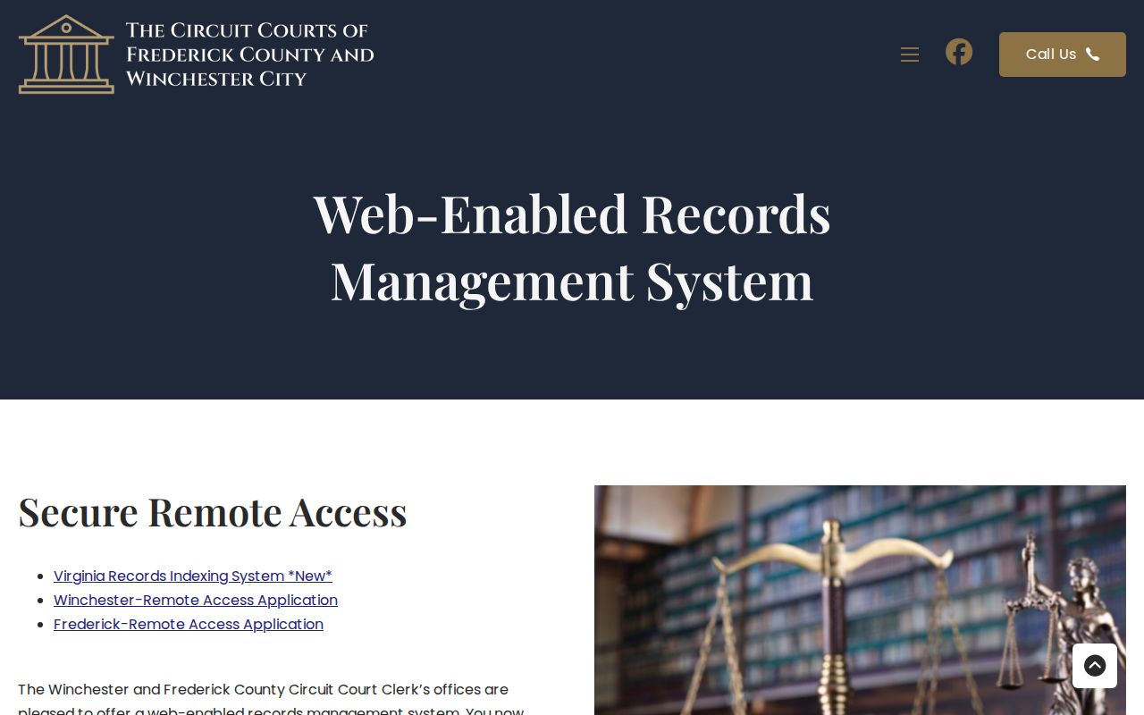 Winchester previous residents remote land-record access information