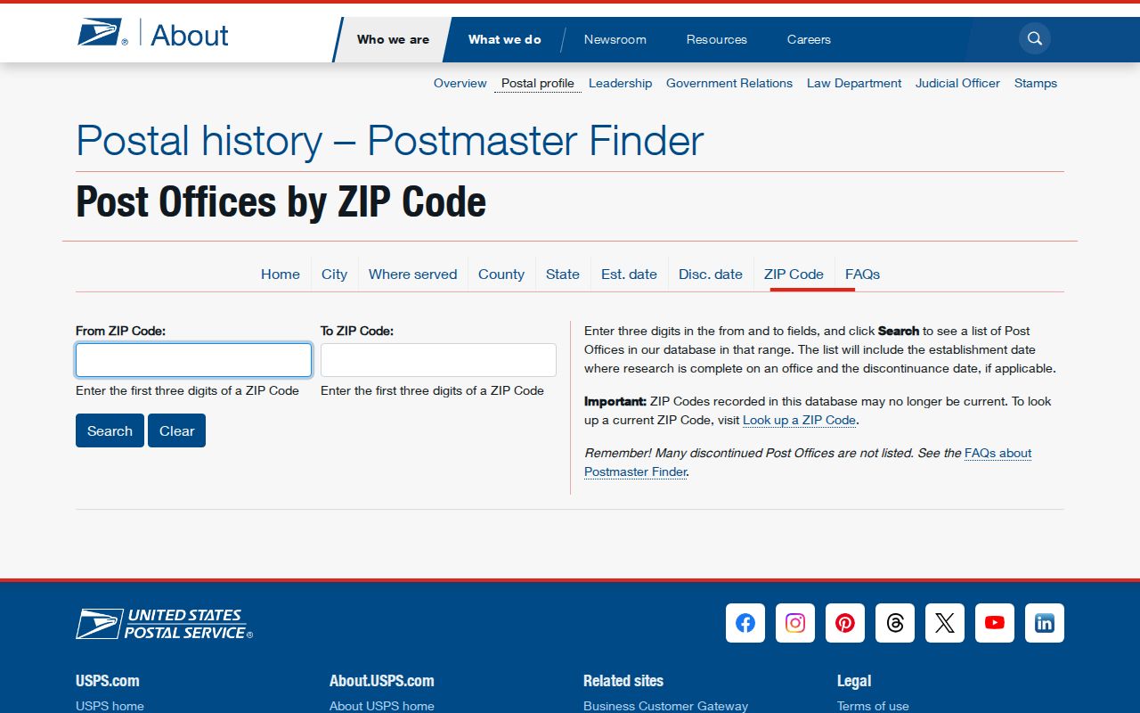 Winchester ZIP code historical Postmaster Finder search